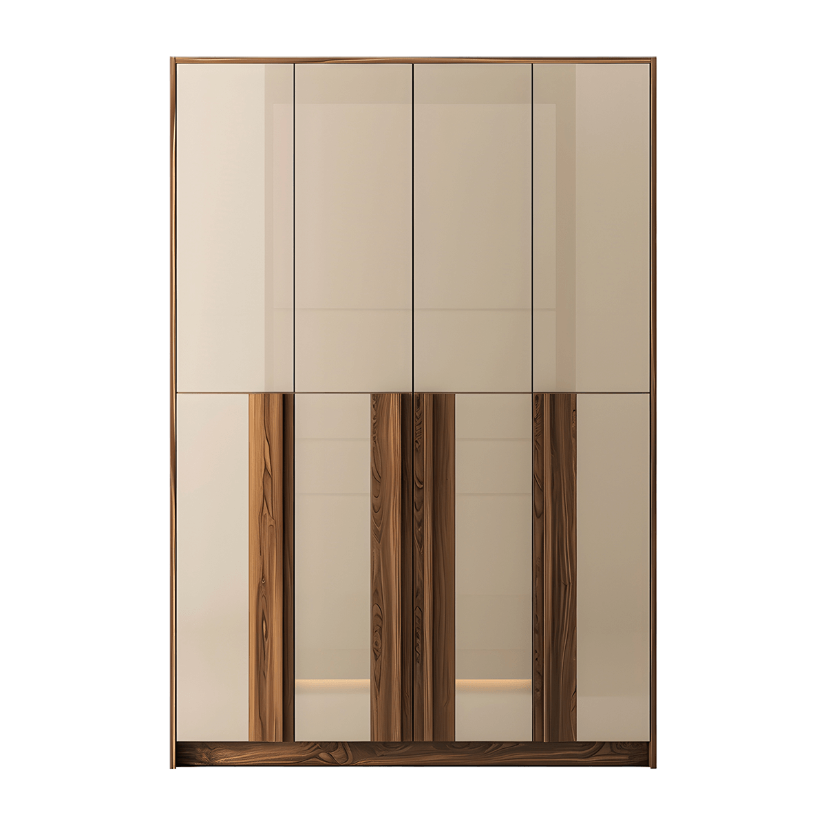 Modern Wooden Large Wardrobe - Görsel 3
