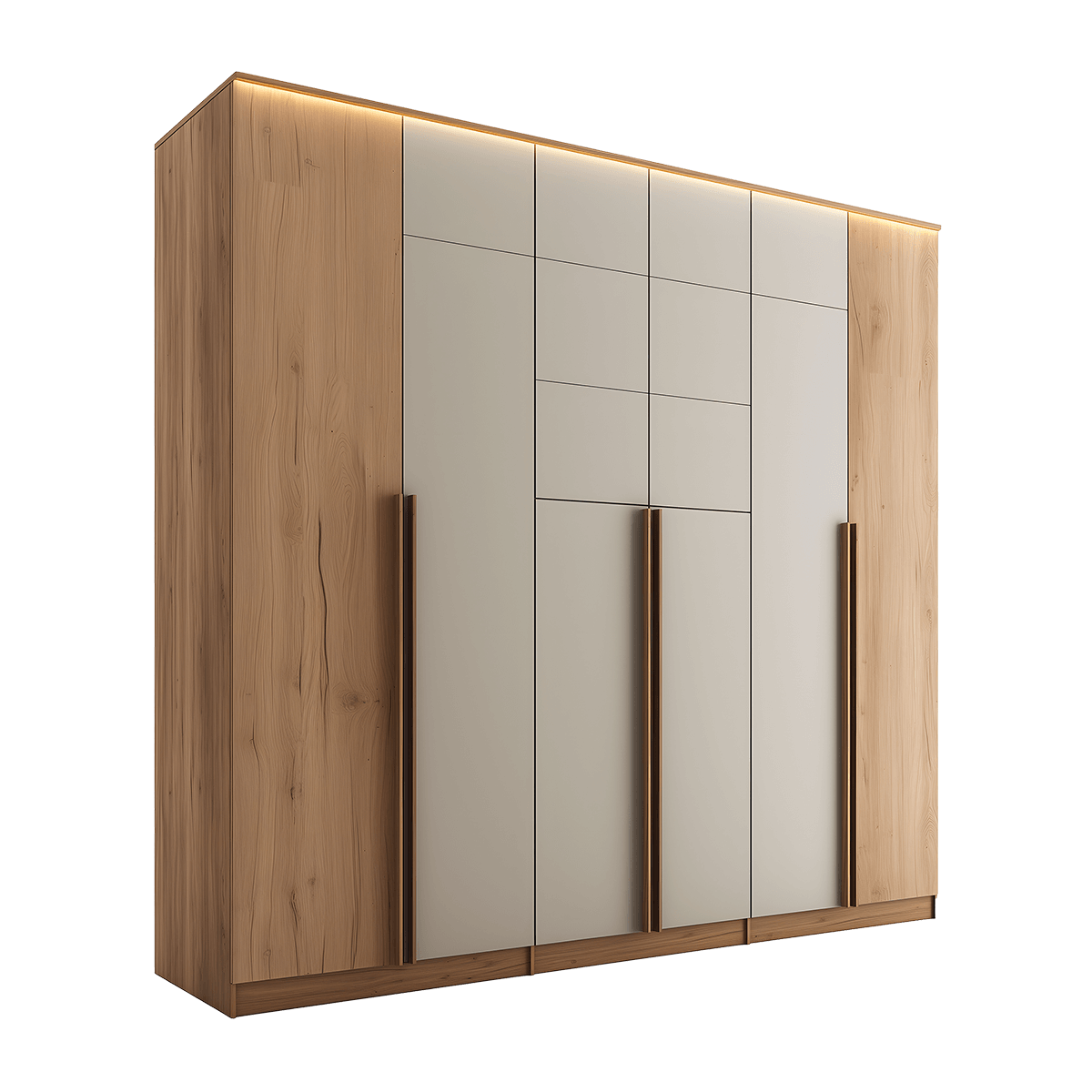 Modern Wooden Large Wardrobe - Görsel 4